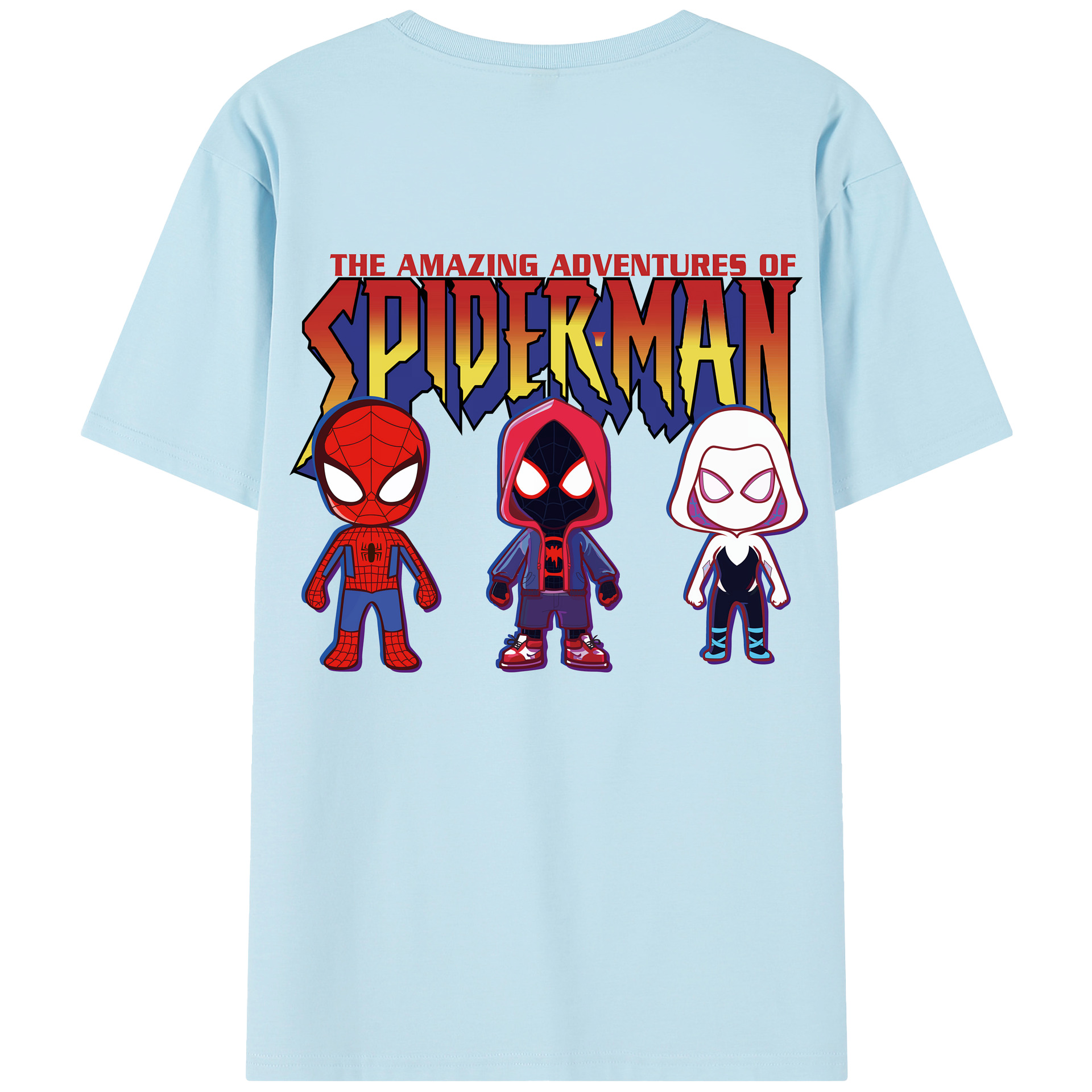 （画像用） Spider Man スパイダーマン 綿100％半袖Tシャツ（背面プリント）
